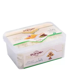 شیرینی پشمک بدون شکر جعبه پلاستیکی سنتی یزد 440 گرم