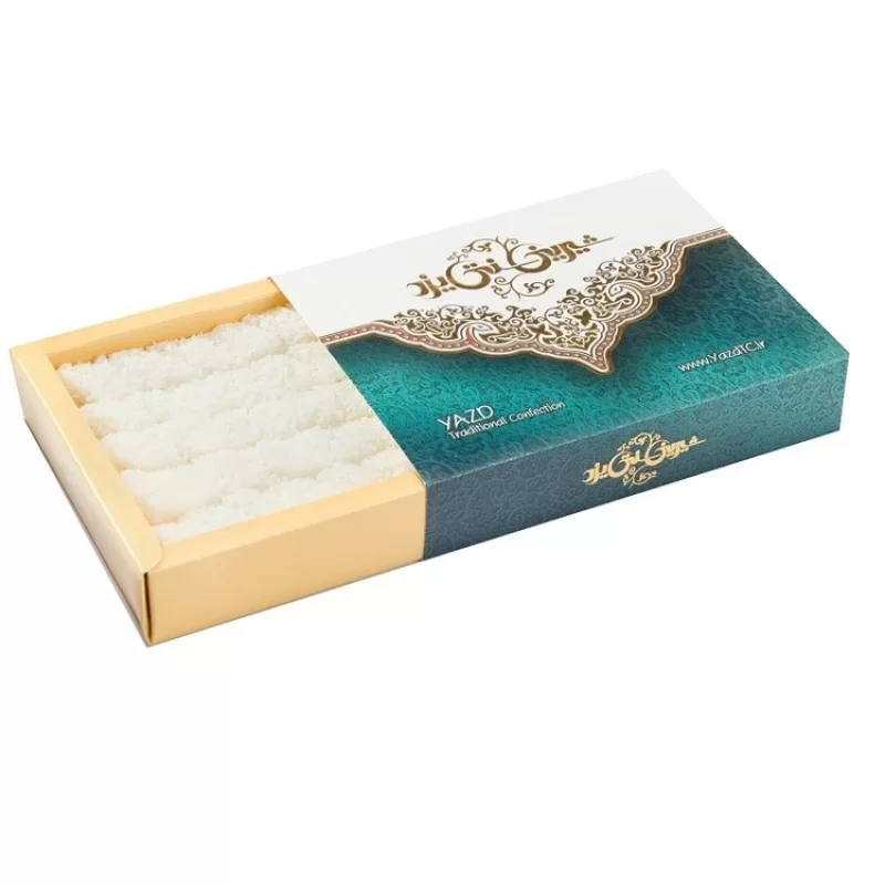 لوز نارگیل ساده طرح جعبه کادویی 350 گرم