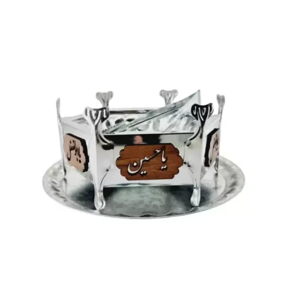 منقل اسپند دودکن شش گوشه محرمی طرح یا حسین و یا ابالفضل کد 103500