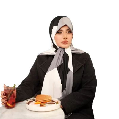 روسری رنگی طرح دار کد 6505