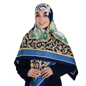 روسری ابریشم ژاکارد طرح دار کد 2787