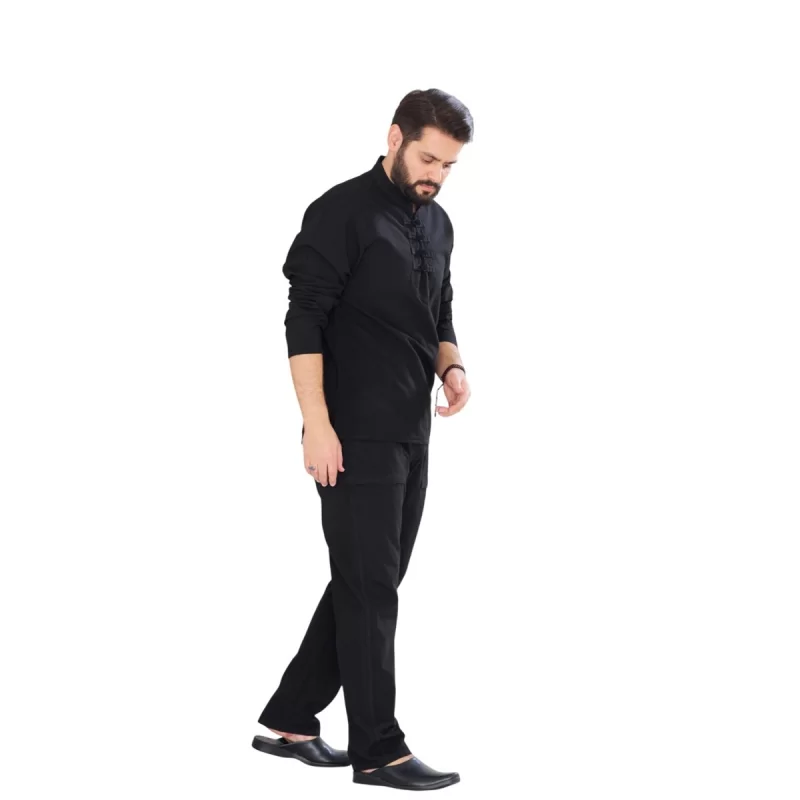 پیراهن الیافی چهار گره رنگ مشکی PA22047