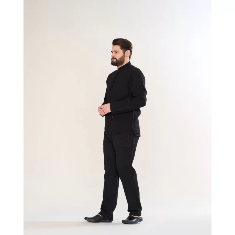 پیراهن الیافی چهار گره رنگ مشکی PA22047
