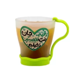لیوان شیشه ای مات کودکانه طرح رقیه جان کد 102823