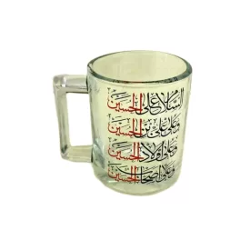 لیوان دسته دار شیشه ای طرح چهار سلام بسته 6 تایی