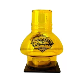 جاشمعی پایه چوبی مذهبی طرح یا اباالفضل و یا اباعبدالله رنگ زرد کد 10266701