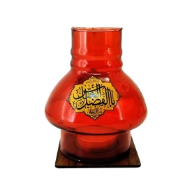جاشمعی پایه چوبی مذهبی طرح یا اباالفضل و یا اباعبدالله رنگ قرمز کد 10266702