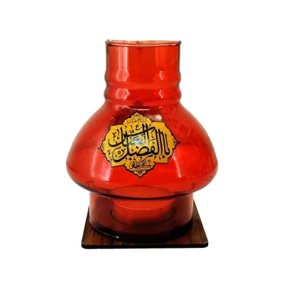 جاشمعی پایه چوبی مذهبی طرح یا اباالفضل و یا اباعبدالله رنگ قرمز کد 10266702