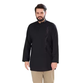 پیراهن حبیب مشکی طرح شمسه مردانه PM21042