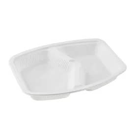 ظرف یکبار مصرف گیاهی دو خانه مرغی آملون بسته 150 عددی کد 000233