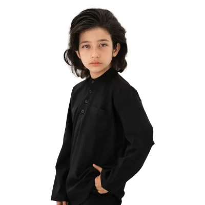 پیراهن پسرانه تترون طرح یقه یک سانت کد 115