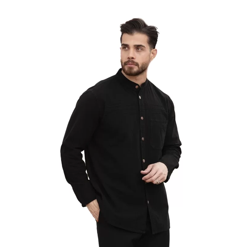 پیراهن الیاف طبیعی تمام دکمه کد 856