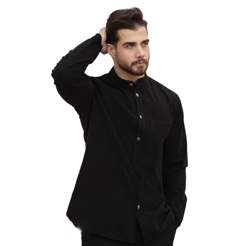پیراهن الیاف طبیعی تمام دکمه کد 856