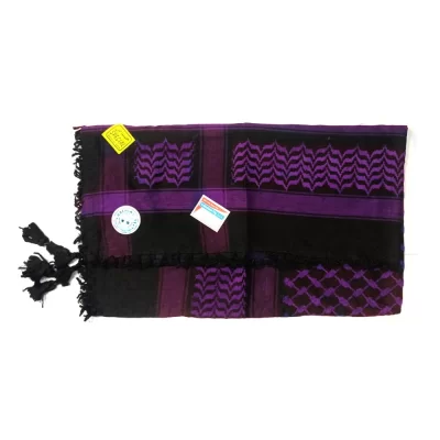 چفیه عربی رنگ بنفش زمینه مشکی