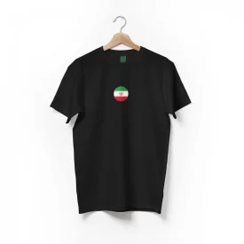 تیشرت مردانه مشکی طرح ایران 0012