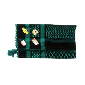 چفیه عربی رنگ سبز آبی زمینه مشکی یاسمین