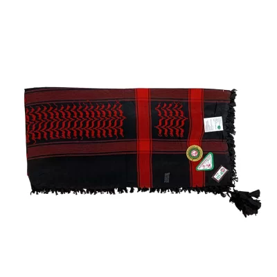 چفیه عربی رنگ قرمز زمینه مشکی