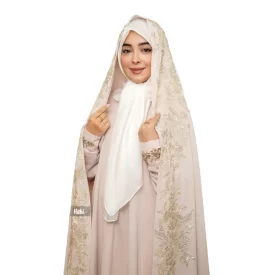 چادر عروس مدل دانتل و سنگ کد 1598