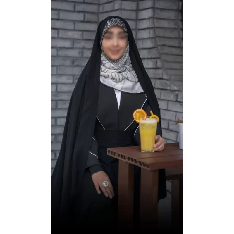 چادر مشکی عربی مدل حسنا کمری