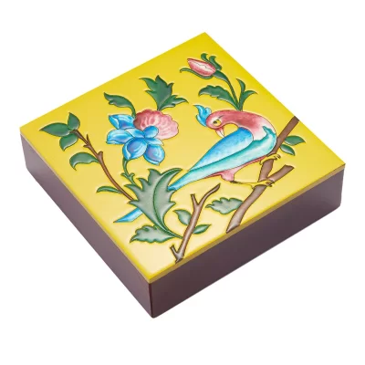 جعبه هدیه گل و مرغ