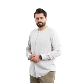 پیراهن عربی بدون یقه مدل هادی رنگ سفید کد PS21108