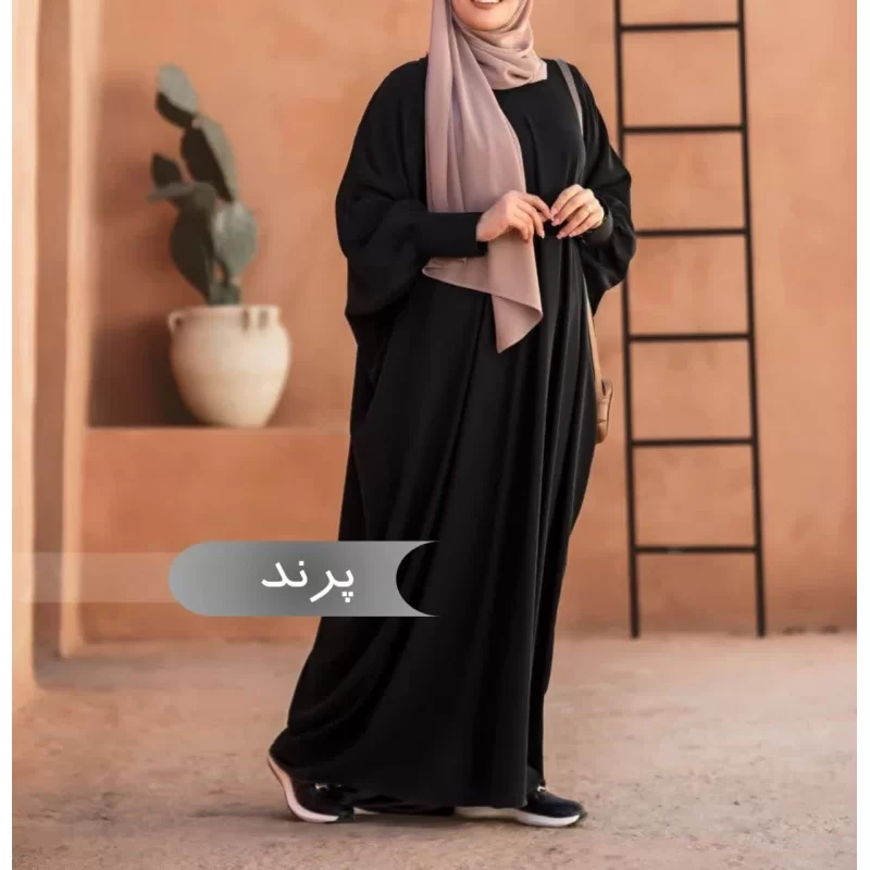 مانتو عبا مشکی طرح پرند