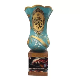 شمعدان پایه فرش ایرانی طرح یا فاطمه الزهرا
