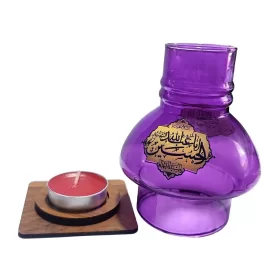 جاشمعی پایه چوبی مذهبی طرح یاحسین