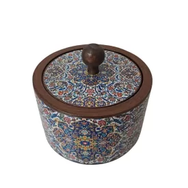 شکلات خوری یا آجیل خوری چوبی گرد طرح 110