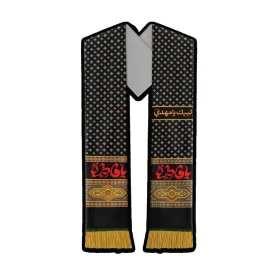 شال عزای مخمل مشکی بزرگسال طرح یا فاطمه کد 3012