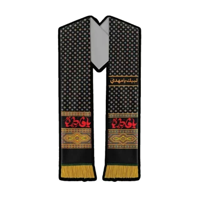 شال عزای مخمل مشکی بزرگسال طرح یا فاطمه کد 3012