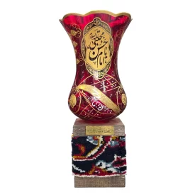 شمعدان پایه فرش ایرانی طرح یا امام حسن مجتبی (ع)