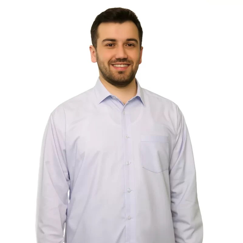 پیراهن مردانه آستین بلند مدل یقه معمولی کلاسیک رنگ آبی آسمانی