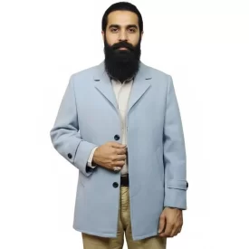 نیم پالتو مردانه رنگ آبی آسمانی