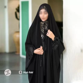 چادر مشکی عربی ندا امارات طرح پروانه کد 3036
