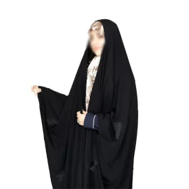 چادر مشکی عربی طرح برگ گلدوزی شده کد CH22104