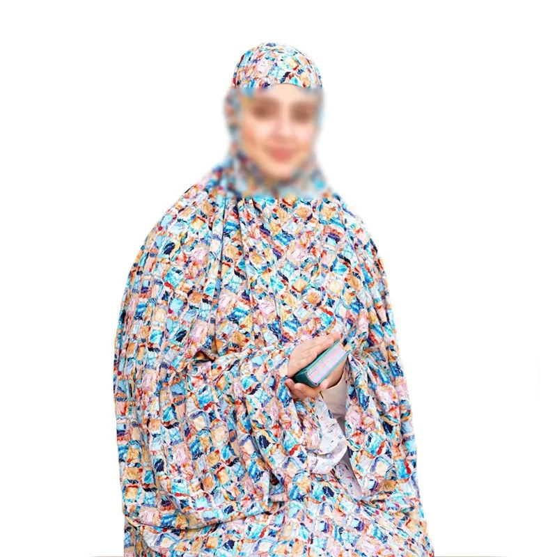 چادر نماز کیسه ای طرحدار رنگی پارچه کدری كد 011