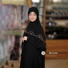 روسری مشکی کرپ حریر نگین دار کد 2647