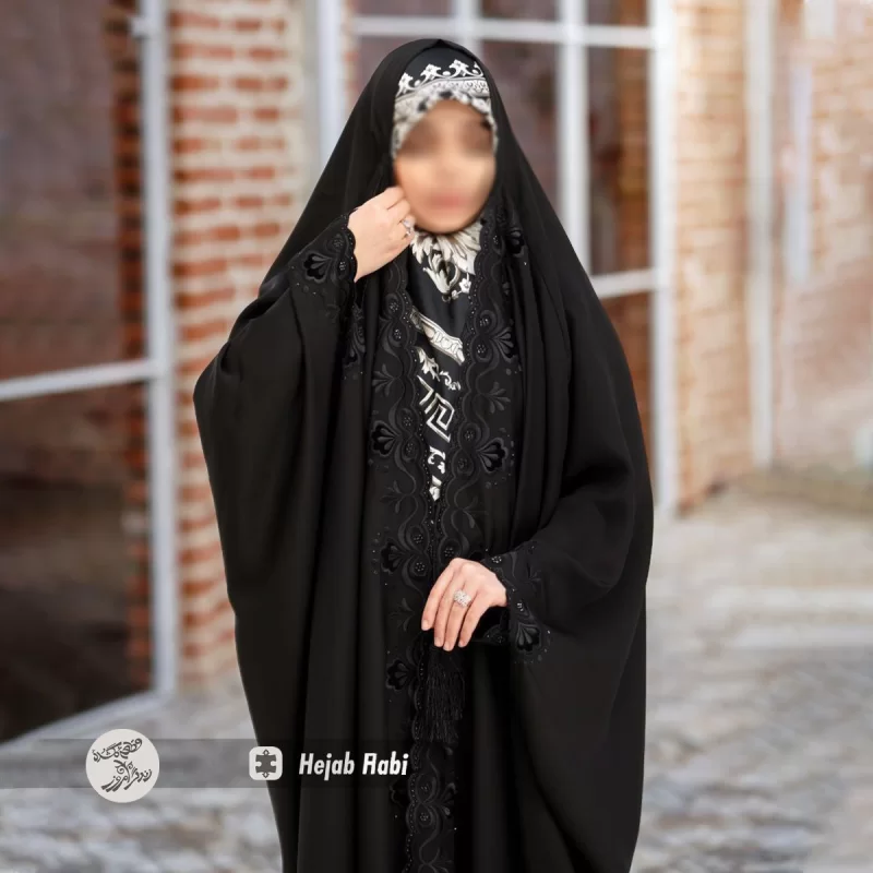 چادر مشکی عربی ندا امارات طرح سلما کد 3060