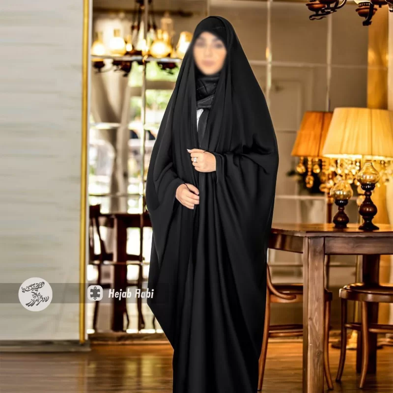 چادر مشکی عربی مدل زیپ دار قد 165