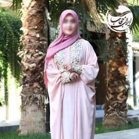 مانتو عبایی مجلسی کرپ الیزه طرح بهار