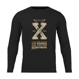 تیشرت مردانه نخی آستین بلند مدل مالکوم ایکس