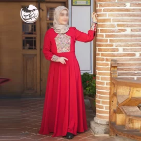 پیراهن زنانه مجلسی مدل درنا رنگ قرمز