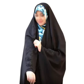 چادر مشکی عربی گلدوزی طرح یاس