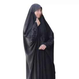 چادر مشکی عربی گلدوزی طرح سهند