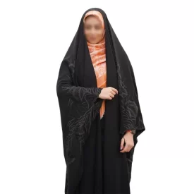 چادر مشکی عربی گلدوزی طرح سوسن