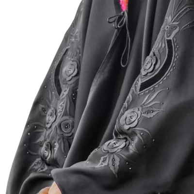 چادر مشکی عربی گلدوزی طرح نیلوفر