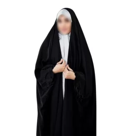 چادر مشکی عربی گلدوزی طرح مینا