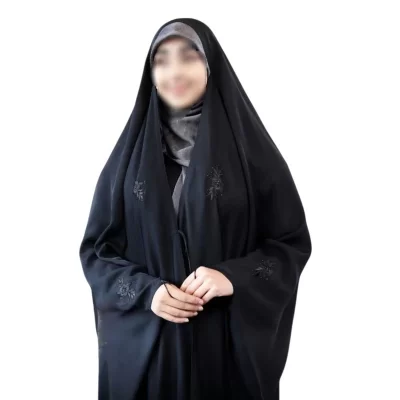 چادر مشکی عربی گلدوزی طرح رز