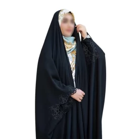 چادر مشکی عربی گلدوزی طرح نازنین